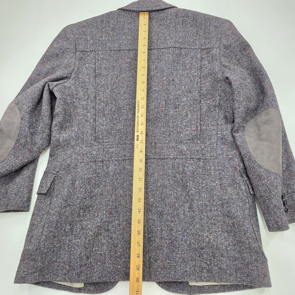 Pendleton Tweed Blazer Size 43 Men Gray Suede Elbow Patch USA Americana - Picture 16 of 16